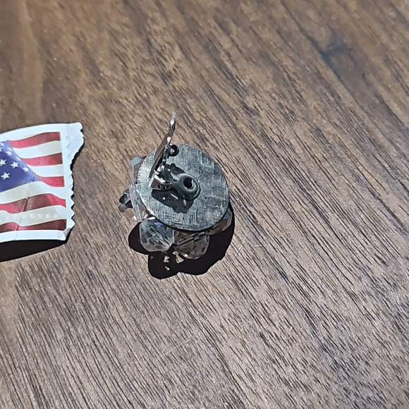 Beaded Clip on Earrings Iridescent Dragon Scale Jewelry - Picture 5 of 5